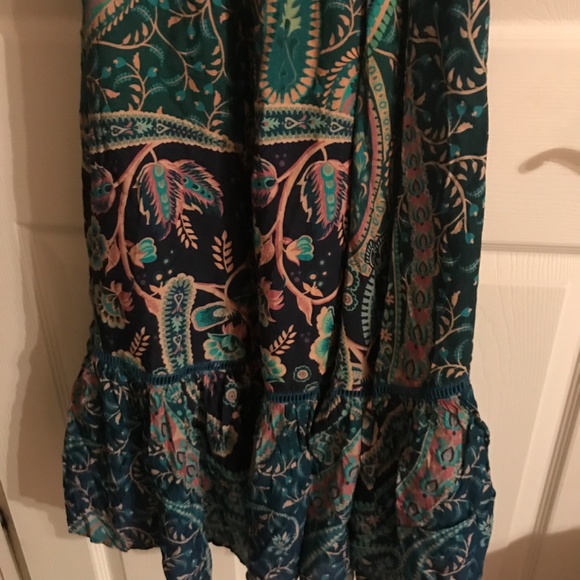 NWT Farm Rio for Anthropologie Blue Print Wrap Maxi Dress  sz XL - Picture 8 of 8